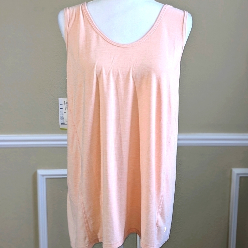 Peach Sleeveless Workout Top with Split Back NWT